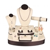 SET67-L30 12 Piece Beige Leatherette Jewelry Display Set