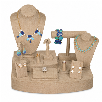 SET67-N23~ Burlap Showcase Display Set - 12 Pcs
