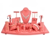 SET71 - D42 ROSE CORAL FAUX SUEDE DISP SET