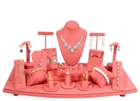 SET71 - D42 ROSE CORAL FAUX SUEDE DISP SET