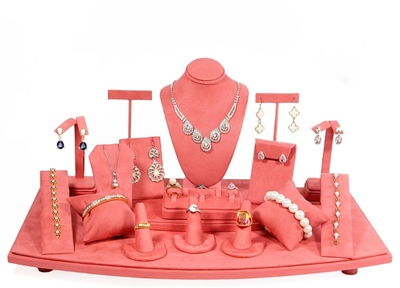 SET71 - D42 ROSE CORAL FAUX SUEDE DISP SET