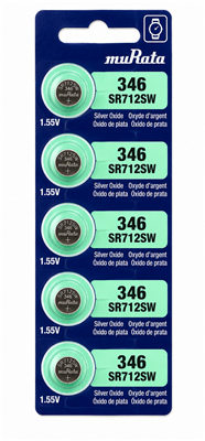 Sony muRata 346 SR712SW 1.55V Silver Oxide Watch Battery 5 Pack