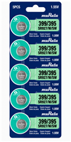 Murata 399 SR927W Silver Oxide Watch Battery 1.55V 5 Pack High Drain