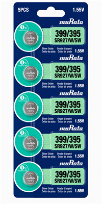Murata 399 SR927W Silver Oxide Watch Battery 1.55V 5 Pack High Drain