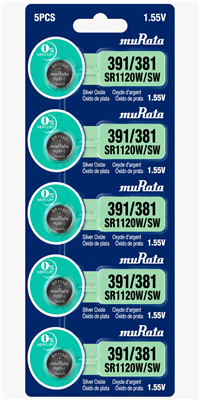 SR1120SW  391 / 381 Sony-muRata  Silver Oxide Watch Battery
