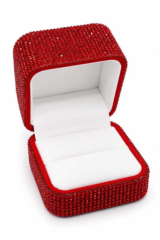 SPL01 Red Luxury Crystal Ring Box