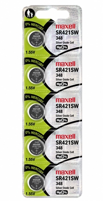 SR421SW / 348 Maxell Silver Oxide Watch Battery