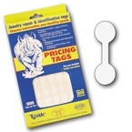 White Tyvek adhesive tear-proof jewelry tags for rings and accessories
