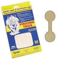 Gold Tyvek jewelry pricing tags pack of 1000 tear-proof adhesive labels