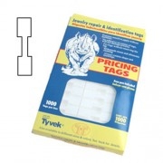 White Tyvek rectangular jewelry pricing tags pack of 1000 tear-proof adhesive labels