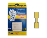 Gold Tyvek rectangular jewelry pricing tags pack of 1000 tear-proof adhesive labels