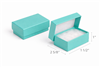 teal blue cotton filled jewelry box for rings and earrings packaging
