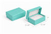 teal blue cotton filled jewelry box for rings and earrings packaging