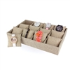 WT-1330N-N3 12-Burlap Pillow Bracelet Watch Display Tray