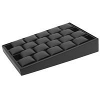 WT1320L(BK) Black Leather 20 watch display tray.