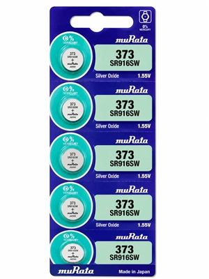 Murata 373 SR916SW Silver Oxide Watch Battery 5 Pack